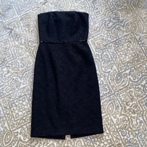Black strapless lace dress